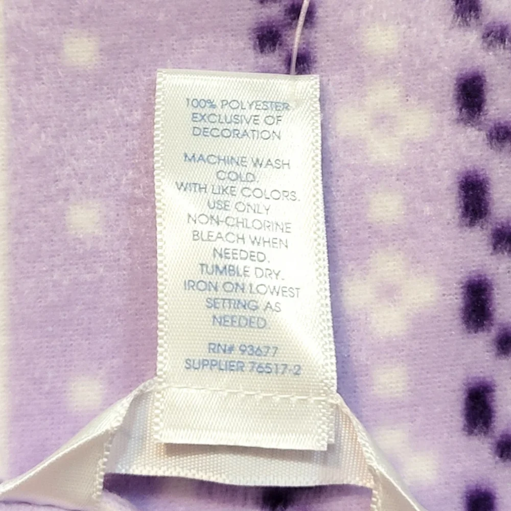 Adonna Purple and White Striped Fleece Long Sleeve Nightgown Women's Size 3X - Picture 8 of 10
